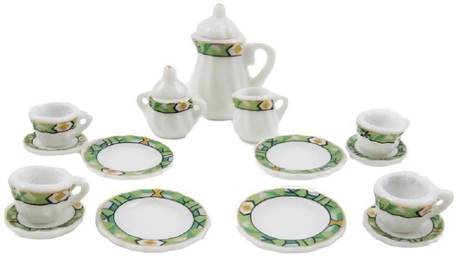 Set tè caffè mosaico verde - set,