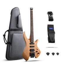 ? Donner NHL-500 Chitarra Elettrica Headless + Borsa Gig H-S-S Corpo Solido | Naturale