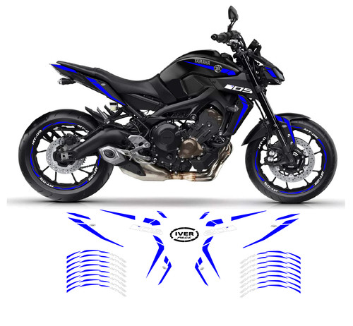 Adesivi moto yamaha blu - moto, mt-09