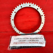 CORONA 50 DENTI SPESSA  MM. 7 + CATENA RINFORZATA  GILERA 125/150/175 MAI USATI