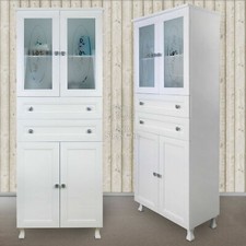 ARMADIETTO MULTIUSO MOBILE COLONNA BAGNO PROVENZALE SHABBY CHIC LEGNO BIANCO 