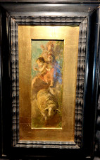 PITTORE-  CESARE VIAZZI PITTORE 1857-1943  'attr.' ' BIMBI CON PECORA'