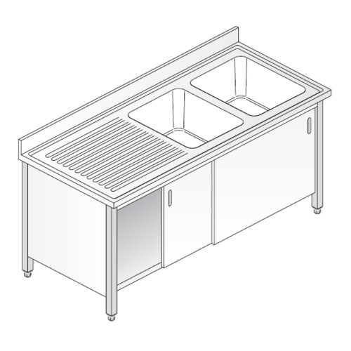 Lavello 140x60x85 acciaio inox