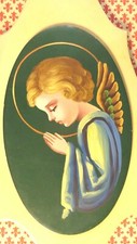 ANGIOLETTO DIPINTO AD OLIO SU TAVOLETTA OVALE x CAMERETTA DEI BAMBINI-  cm.20x12