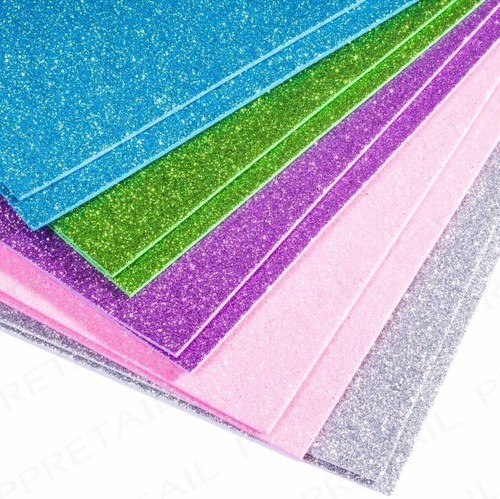 10x fogli schiuma glitterata - fogli,