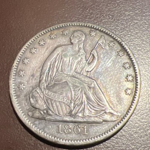 1861 50c seduto liberty mezzo - 50c,