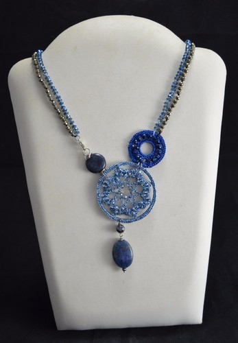 N8784 collana azzurra - n8784,