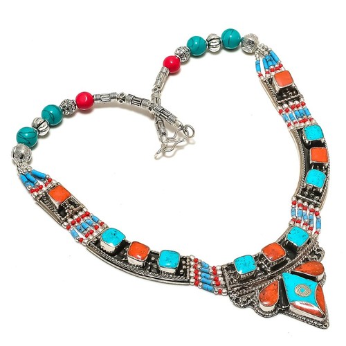 Collana turchese corallo rosso