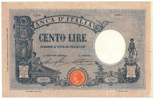 100 lire barbetti grande - 100,