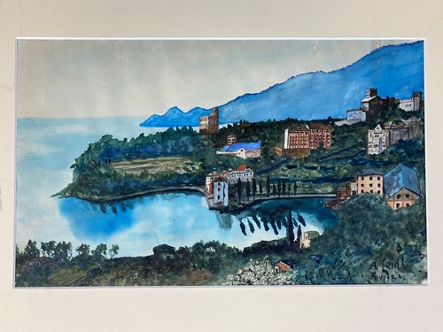 Acquerello costa paesaggio - acquerello,