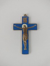 Antico Raro Crocifisso In Ottone Antico 10x6,5 Cm.