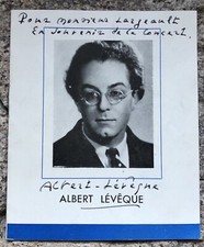 autographe ALBERT LEVEQUE