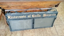 Tabella Insegna in Metallo per Bar /Pub Vintage Ex Locale Ristorante Birreria