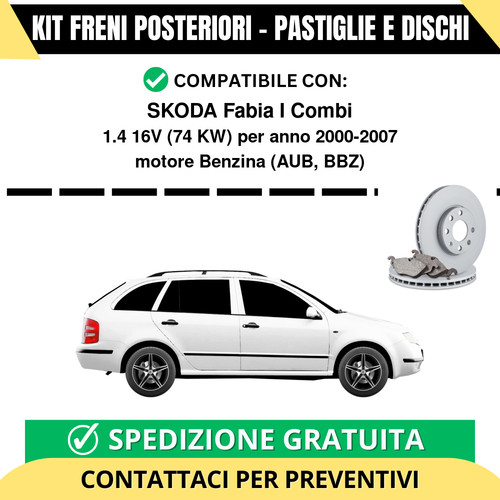 Kit freni posteriori per skoda - freni,