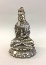 GRAZIOSA STATUINA DI FIGURA ORIENTALE IN METALLO ANTICATO ANNI '70