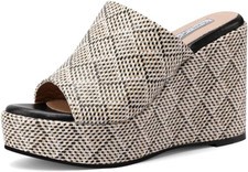 Zeppe Alte Con Plateau Zatteroni Con Fascia Sandali Aperti Donna ZM9722