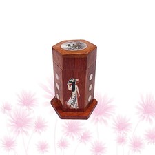  1pc Porta stuzzicadenti vintage Scatola di stuzzicadenti in legno Scatola