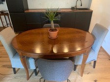 Tavolo ovale in legno (noce) allungabile