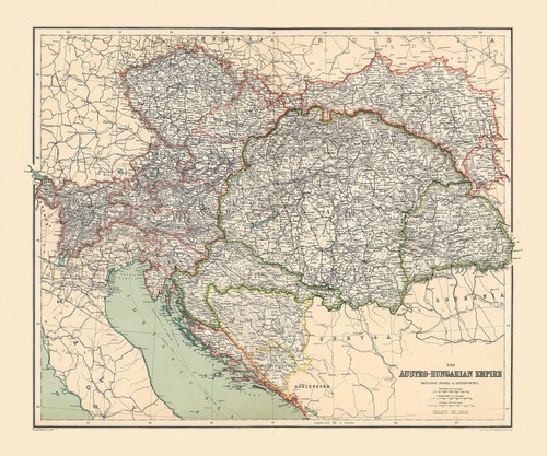 1910 mappa dell impero austro - dell'impero,