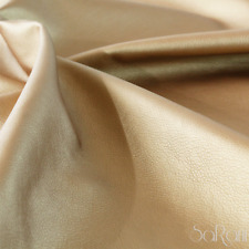 Tessuto Ecopelle Finta Pelle Rivestimento Letto Divano Oro Tenue 1/2 metro 50 Cm