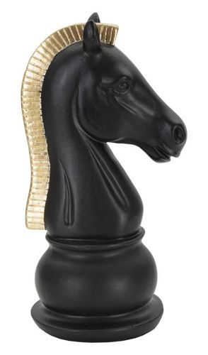 Statua cavallo nero - statua, oro