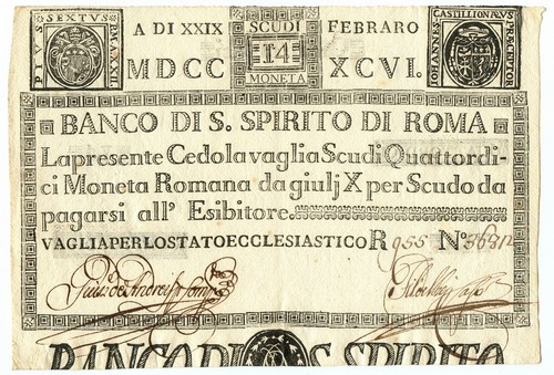 Scudi cedola banco - 14, santo