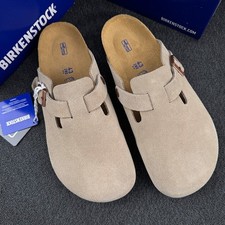Scarpe Birkenstock Boston Taupe pelle scamosciata donna e uomo misura a scelta
