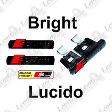 Kit per Audi S-Line Nero Lucido adesivo 72x17 mm Logo Stemma Fregio A3 Q3 A4 Q5