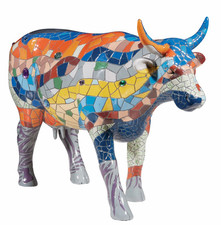 COW PARADE Large BARCELONA GAUDI CELEBRATION COW Resin