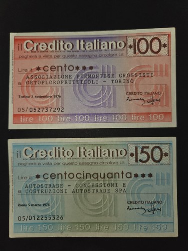 Lotto miniassegni anni 70 - lotto, 47