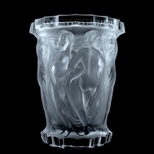 Glamour Art Decò Baccanti in vetro grande vaso ovale anni '30 H.Hoffmann