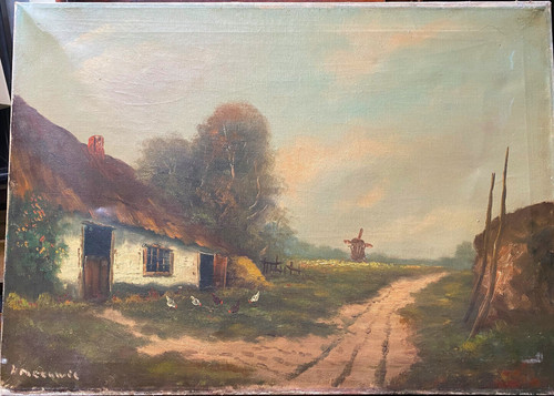 Dipinto olio undeutl - dipinto, a