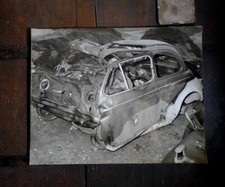 Fotografia FIAT 500 D incidente 30.5X24 originale epoca 1964