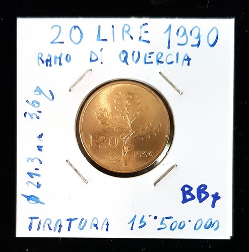 Lire 1990 ramo quercia - 1990, di