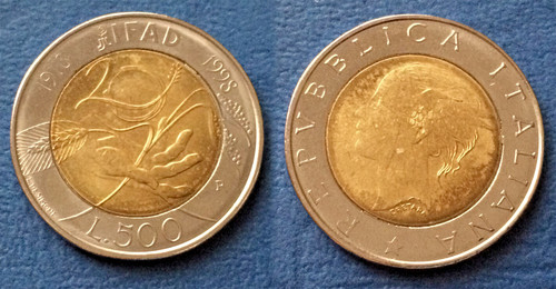 500 lire bimetalliche 1998 - ,