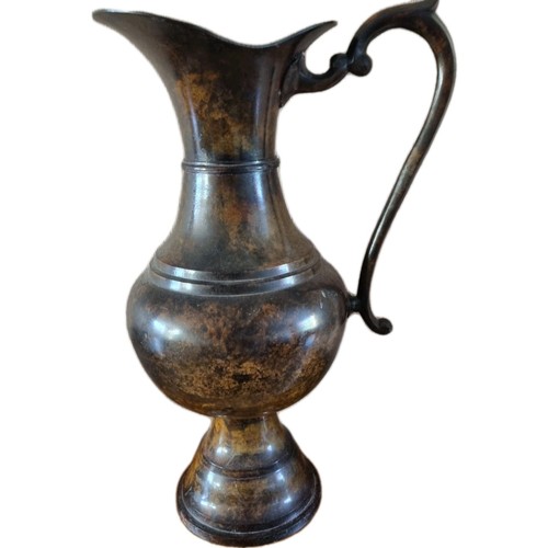 Vintage metal pitcher large - metal,