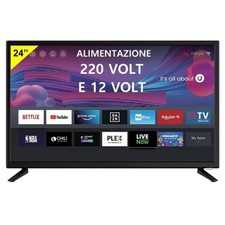 Sinudyne Smart Tv Led 24" Pollici 12V Hd Dvb-T2/S2 Hdmi Scart Hotel Camper Barca