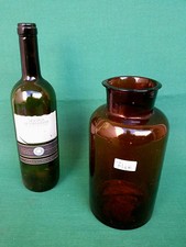 GRANDE VASO IN VETRO AMBRATO FARMACIA LABORATORIO CHIMICA FARMACEUTICA. N° 74E