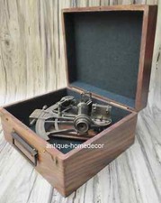 Antiquariato 8'' funzionante marittimo nautico ottone grande sestante antiqua...