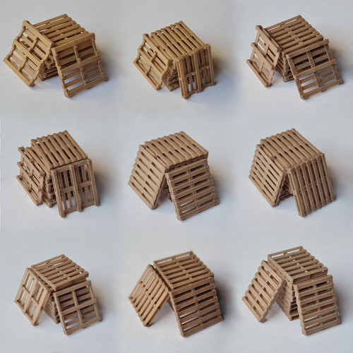 Model railway wooden pallets - wooden,