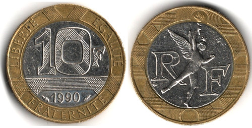 Francia francs 1990 - 10, francs,