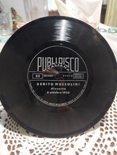 Disco Vinile Benito Mussolini discorso del 2 Ottobre 1935