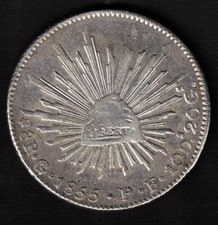 MONETA 8 REALES MESSICO 1855