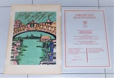 Fotolitografia REMO BRINDISI Ponte di Rialto FIRMATA NUMERATA Postal Market