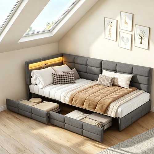 Divano letto singolo imbottito - letto,