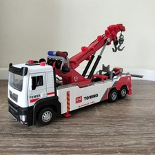 Demolitore scala 1/50 rimorchio camion miniatura auto rosso bianco suono...