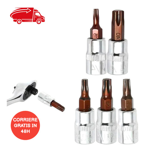 5pz punte cacciavite torx - , 1/4"