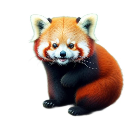 Adesivo panda rosso - , 3"