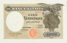 378) Lire 25 Vittorio Emanuele III 12/5/1919 ( Copia-Riproduzione)