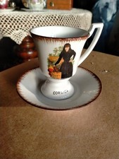Tazzina con piattino vintage -Porcellana di lusso -souvenir Corsica